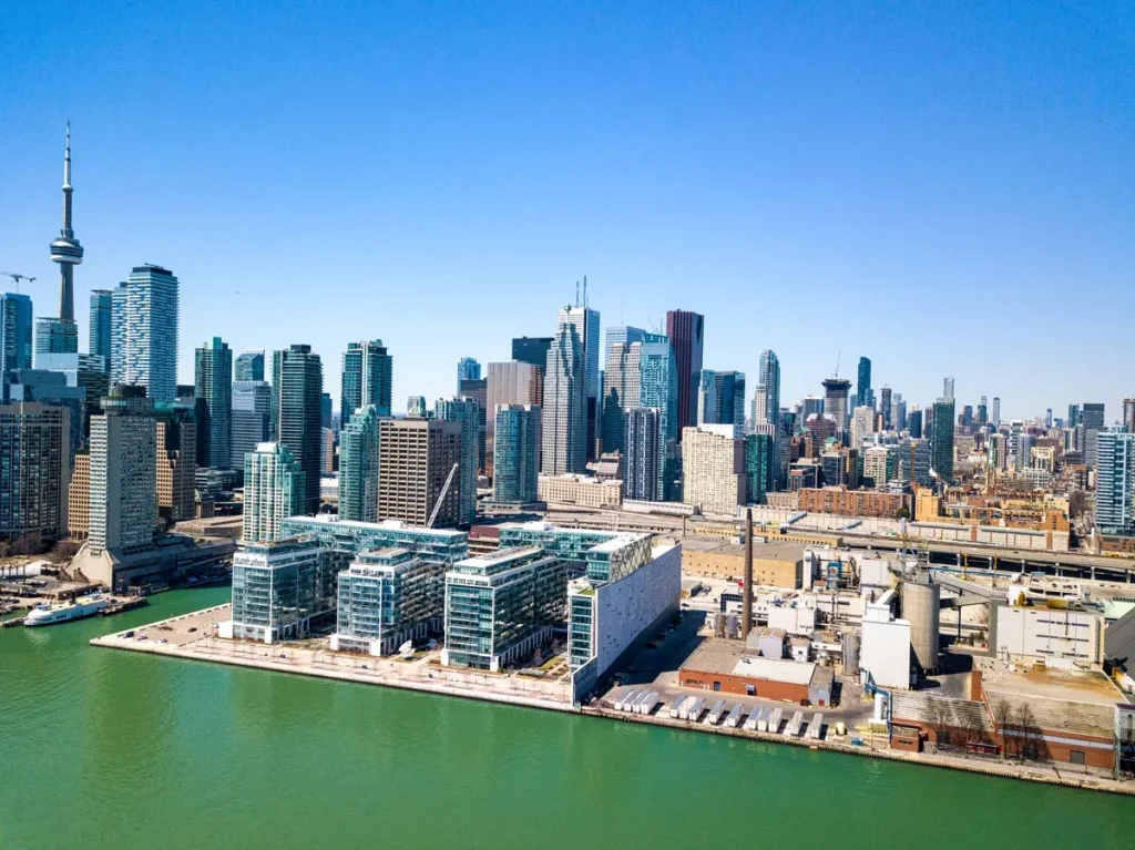 Toronto City skyline panorama at sunset