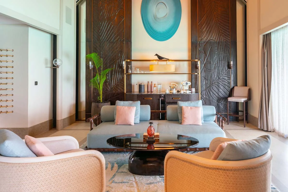 A bright and professionally managed luxury vacation rental living room