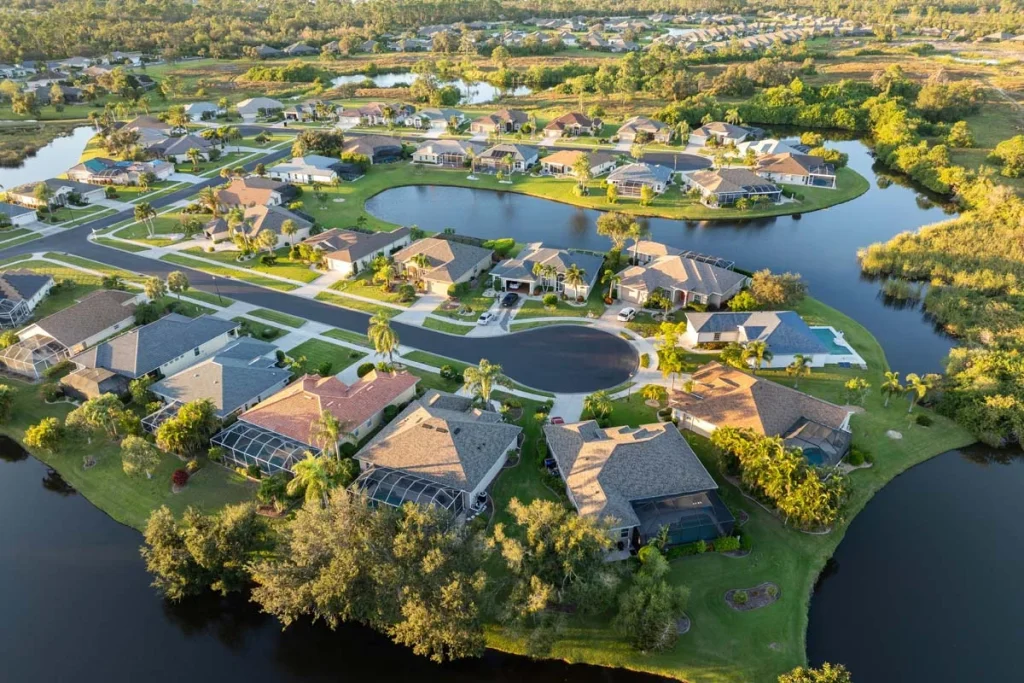 A sunny residential neighborhood representing the vacation rental market in Sunrise, Florida