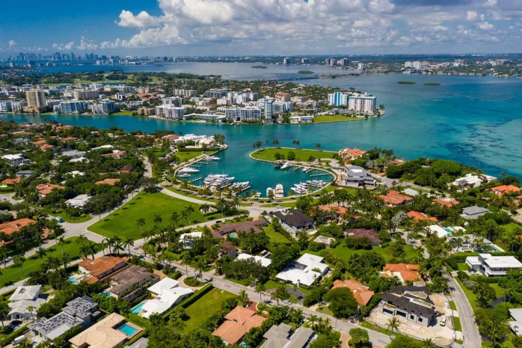 Luxury oceanfront condos and white sand beach in Bal Harbour Florida