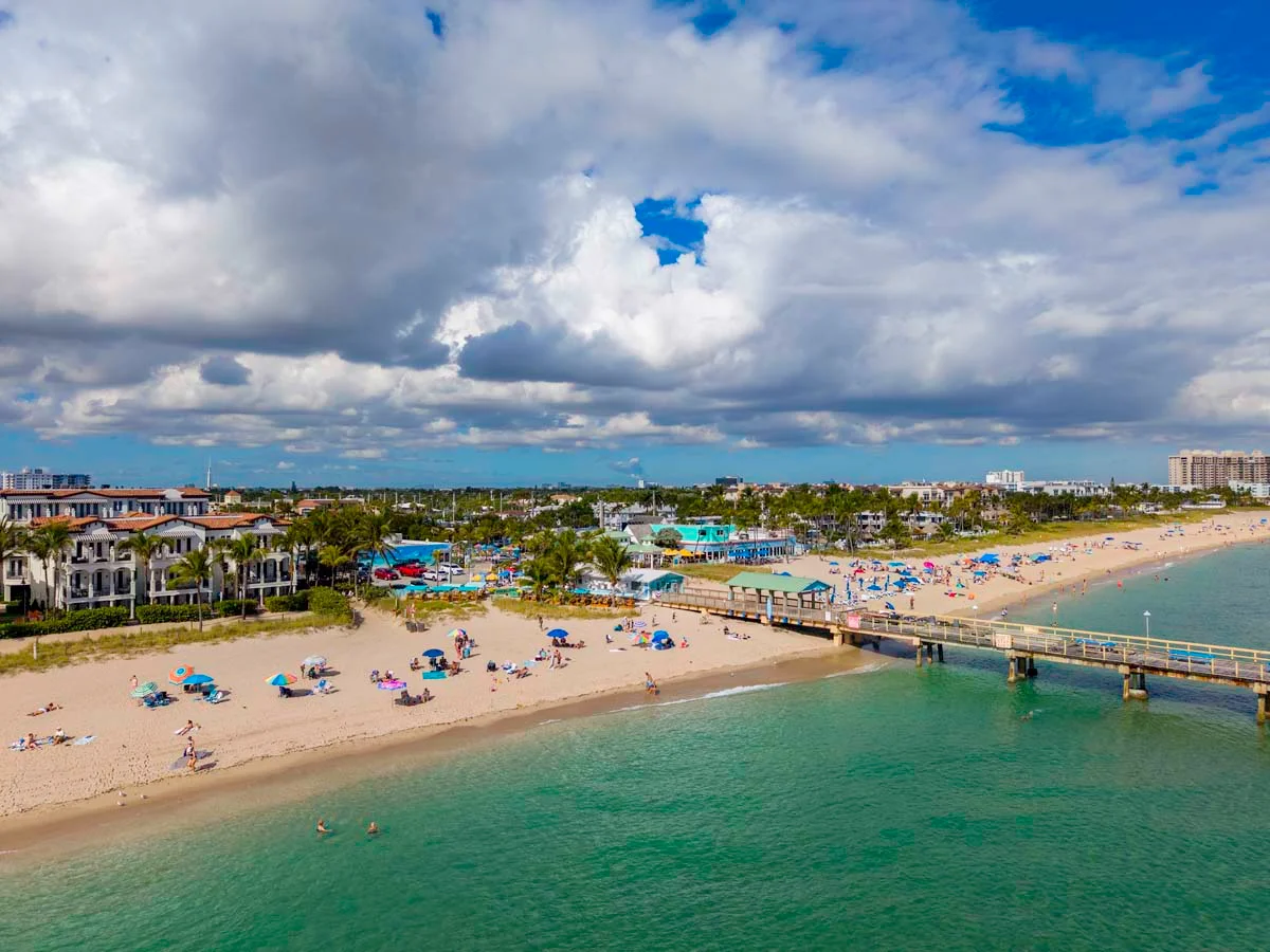 Sunny view of the coastal architecture in Lauderdale-by-the-Sea Florida