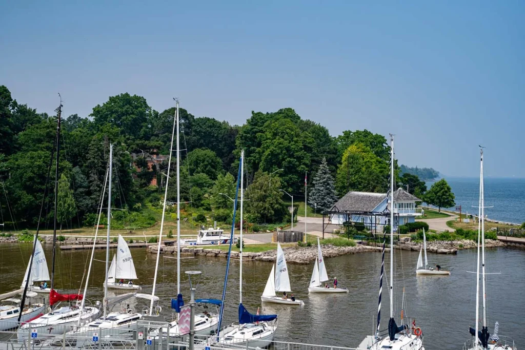 View of Lake Ontario from Tannery Park in Oakville, Ontario