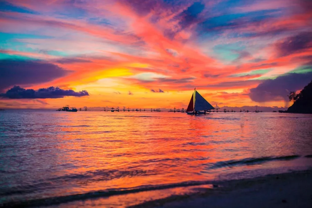A breathtaking image of the Caribbean Sea at sunset