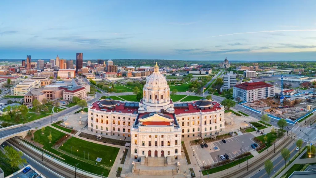 A panoramic view of the historic Capitol Building, Saint Paul, Minnesota
