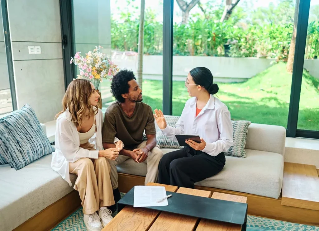 A property owner and an Airbnb management expert discussing their rental strategy