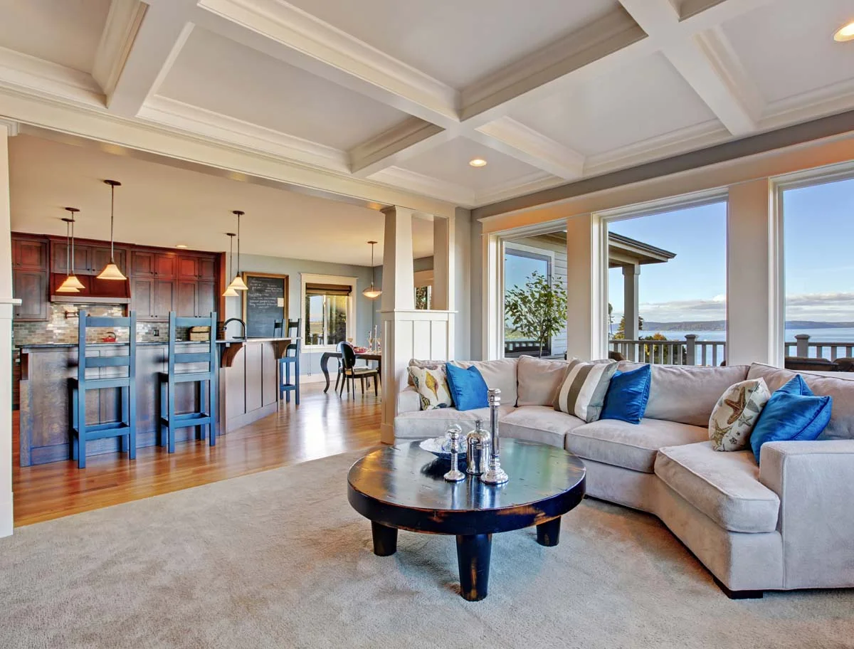 High-end coastal interior of a short term rental property