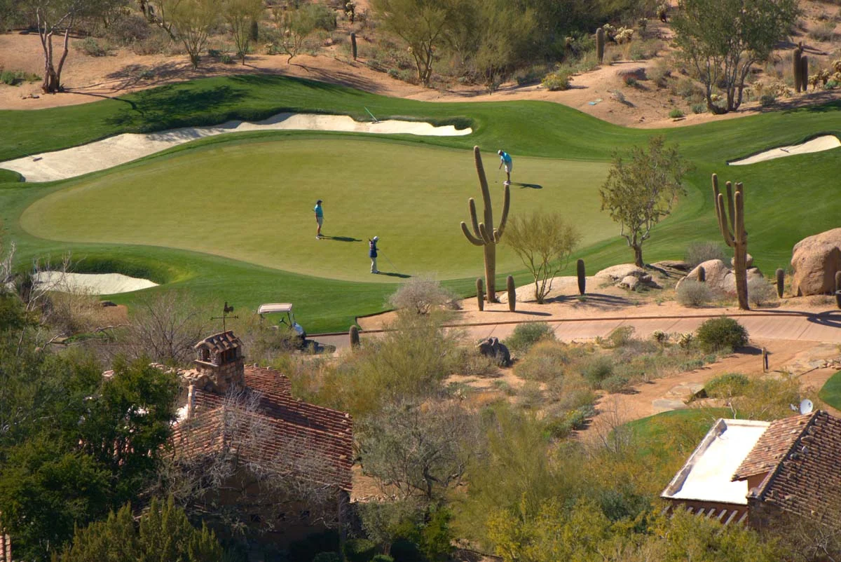 A scenic view of a Scottsdale golf Airbnb course representing high-end Scottsdale Airbnb rentals