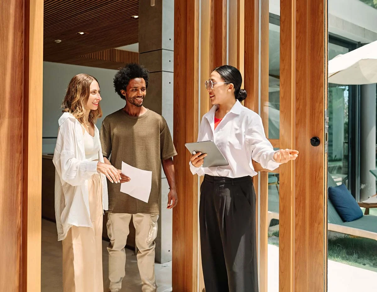 Professional property management team member assisting a guest in a Fountain Hills vacation rental