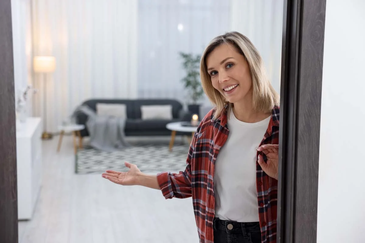 A happy local host smiling in their primary home