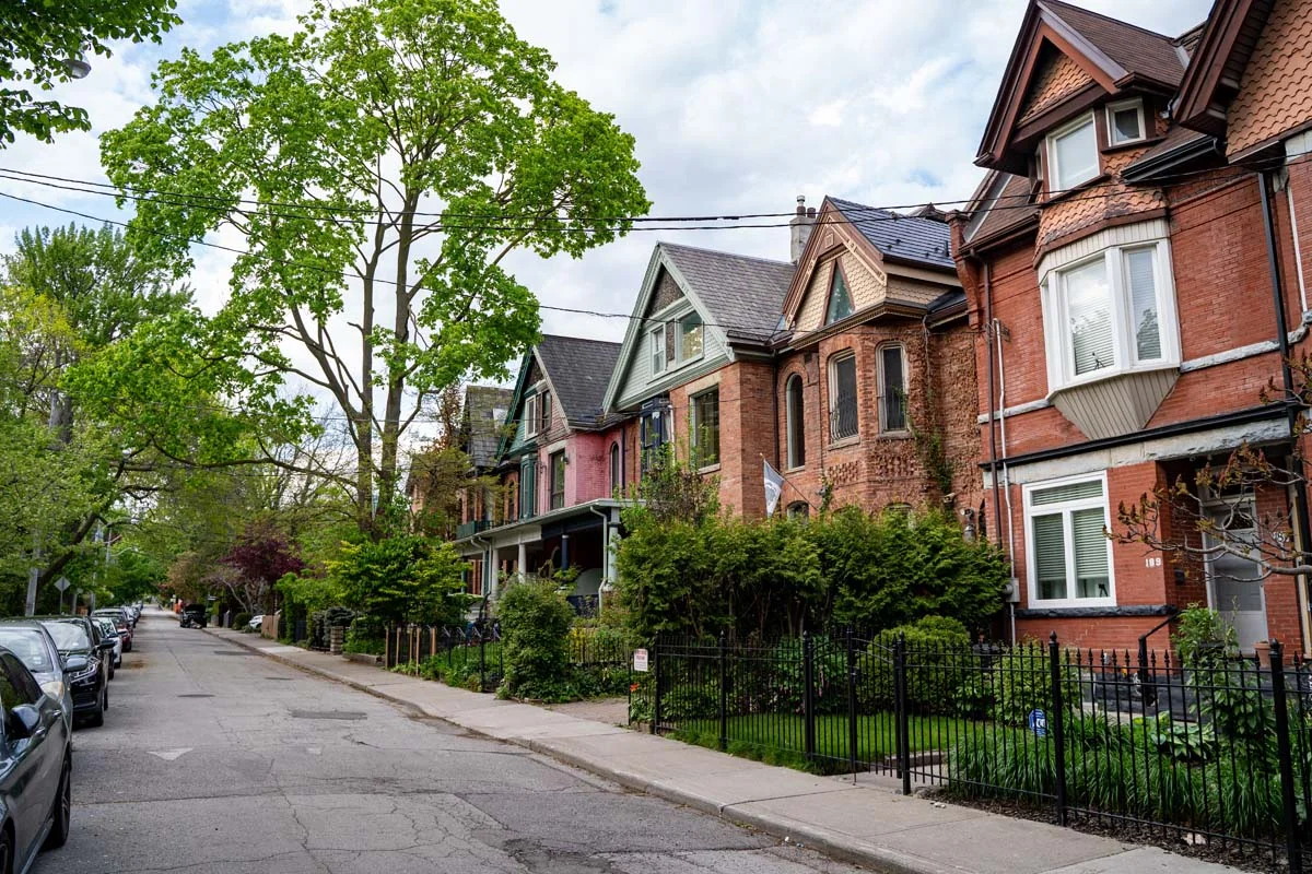 A quiet residential street suitable for short term rentals