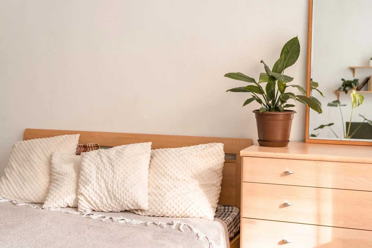 Clean bed with fresh linens in a high-quality homesharing space