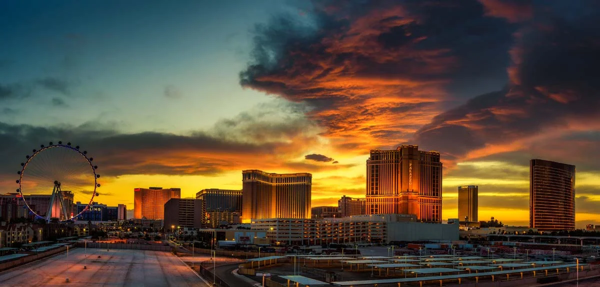The Las Vegas Strip skyline at sunset illustrating the tourism market for Las Vegas short term rental regulations