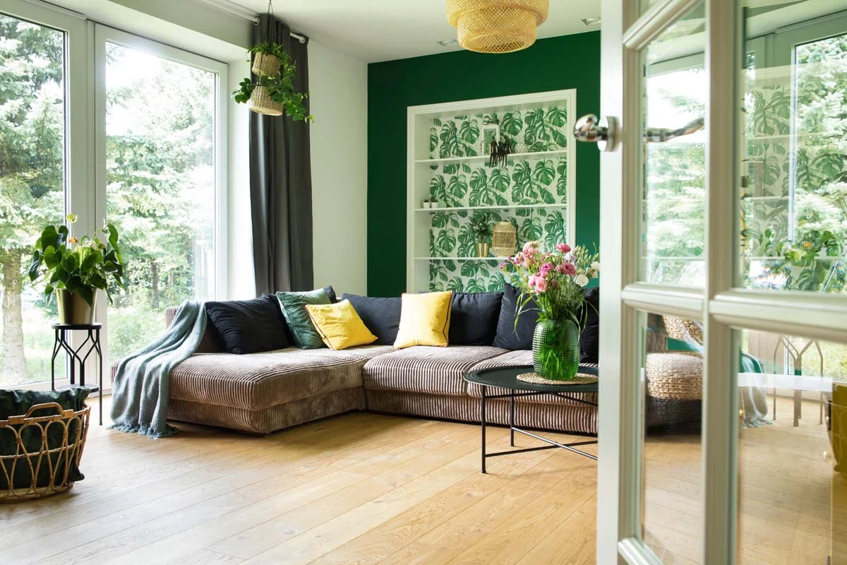 A bright and cozy living room in a professionally-managed vacation rental