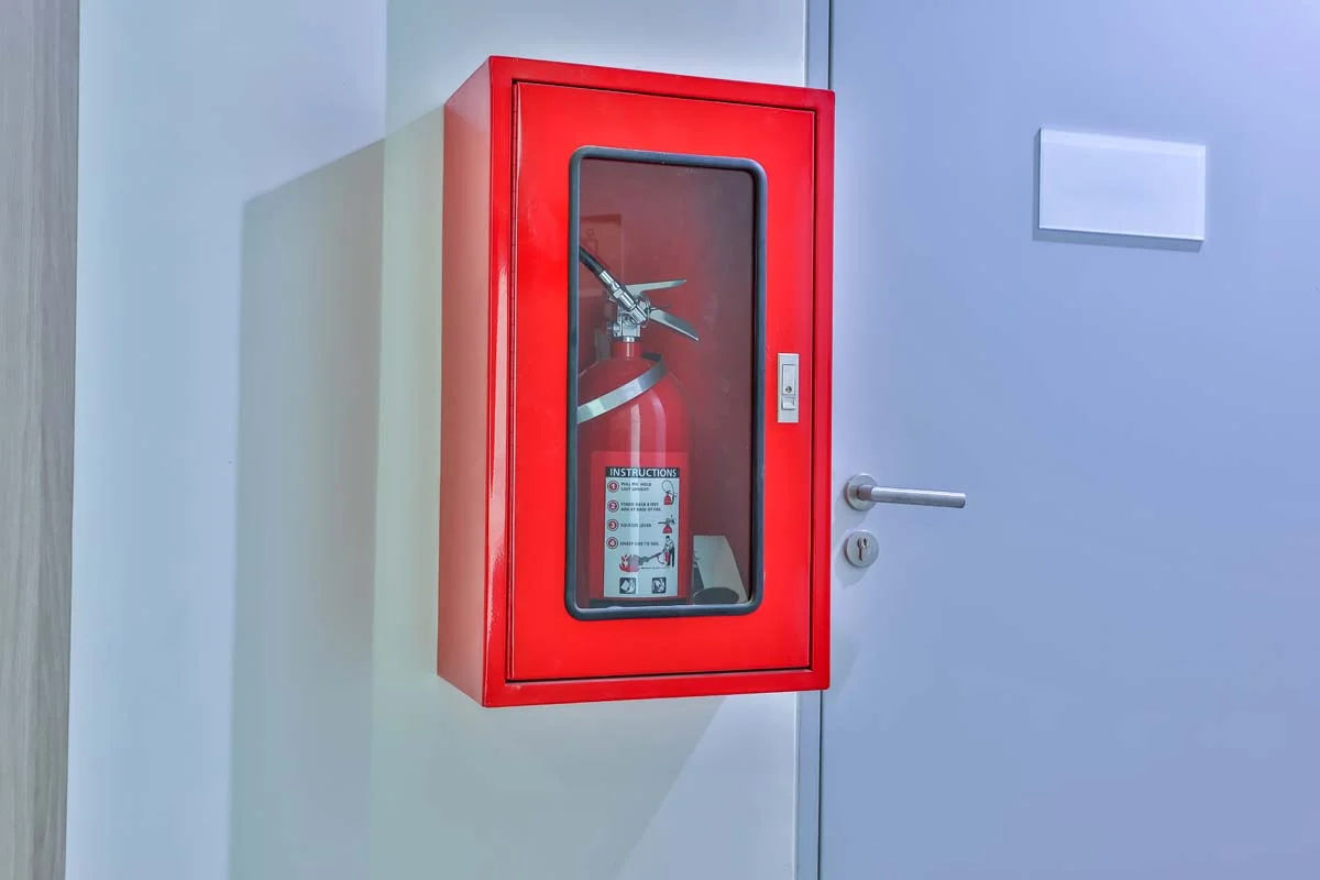 Essential fire safety equipment installed in a short-term rental property