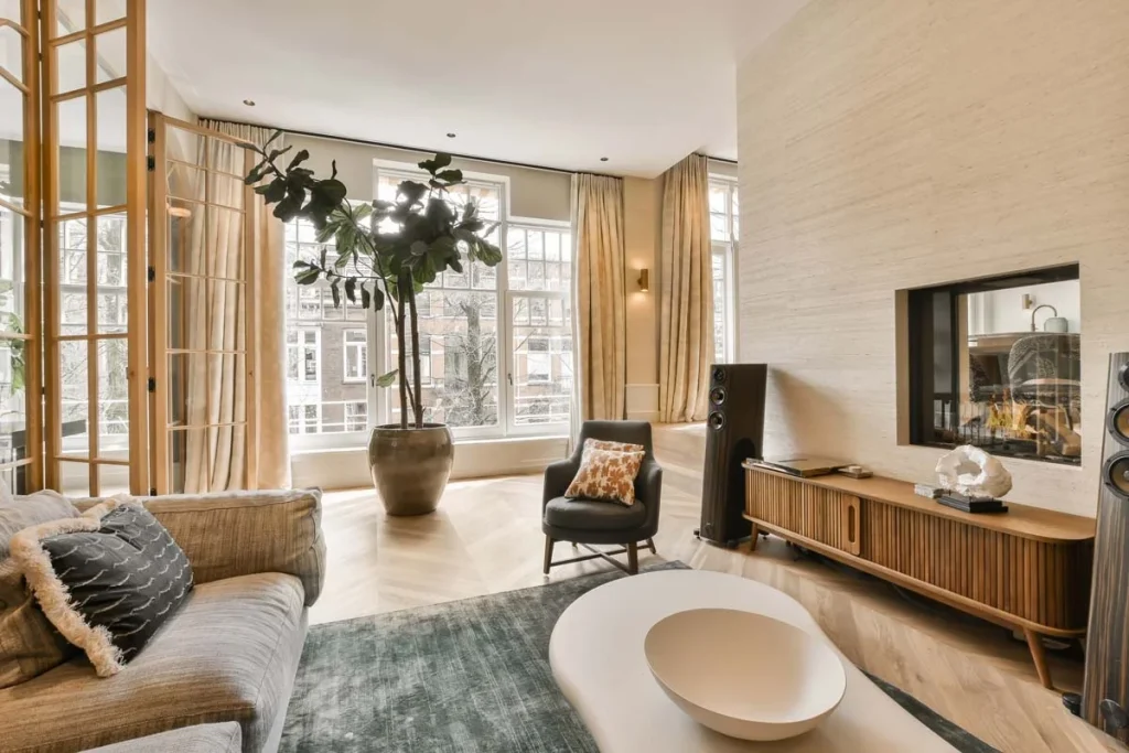 A beautifully decorated and welcoming living room of a professionally managed short-term rental home