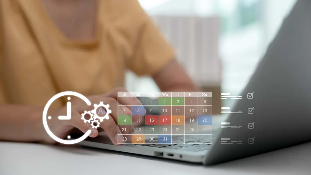 A digital calendar dashboard used for short term rental property management