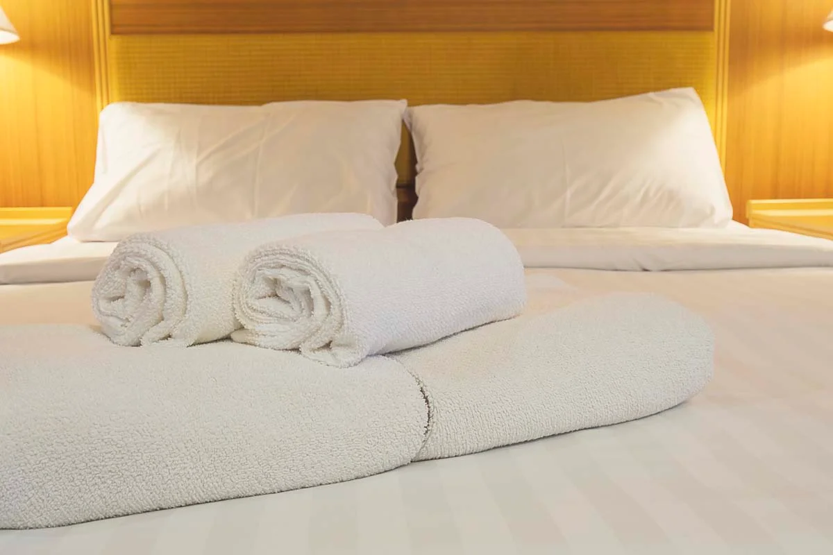 A professionally prepared vacation rental bedroom waiting for guest arrival
