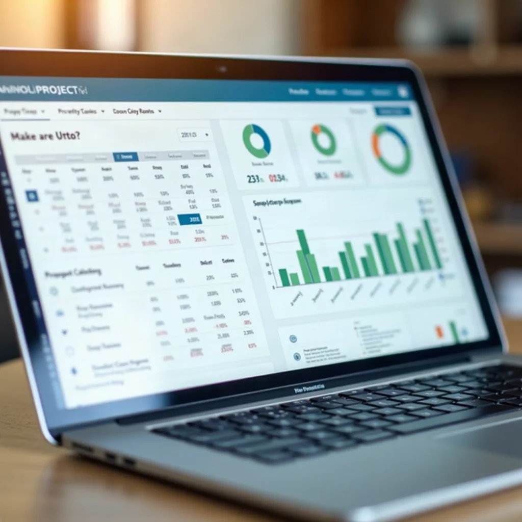 Laptop screen displaying dynamic pricing and revenue management data for short-term rentals