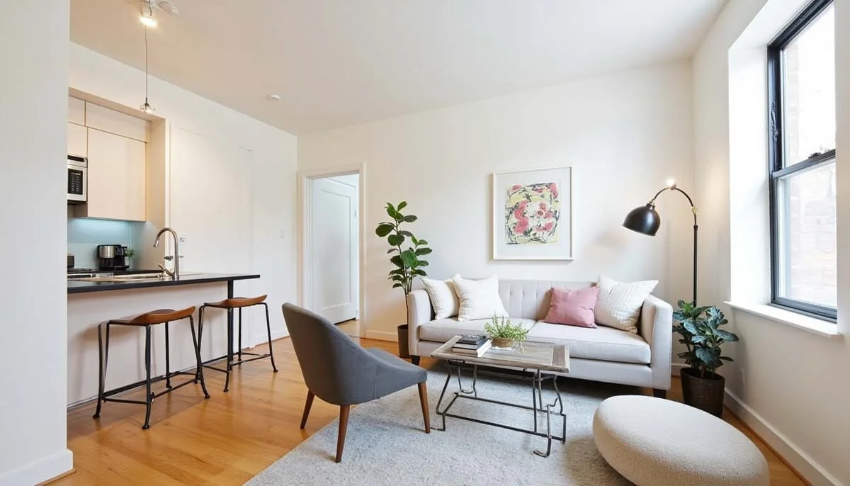 Modern apartment interior set up for short-term rental guests in Brooklyn
