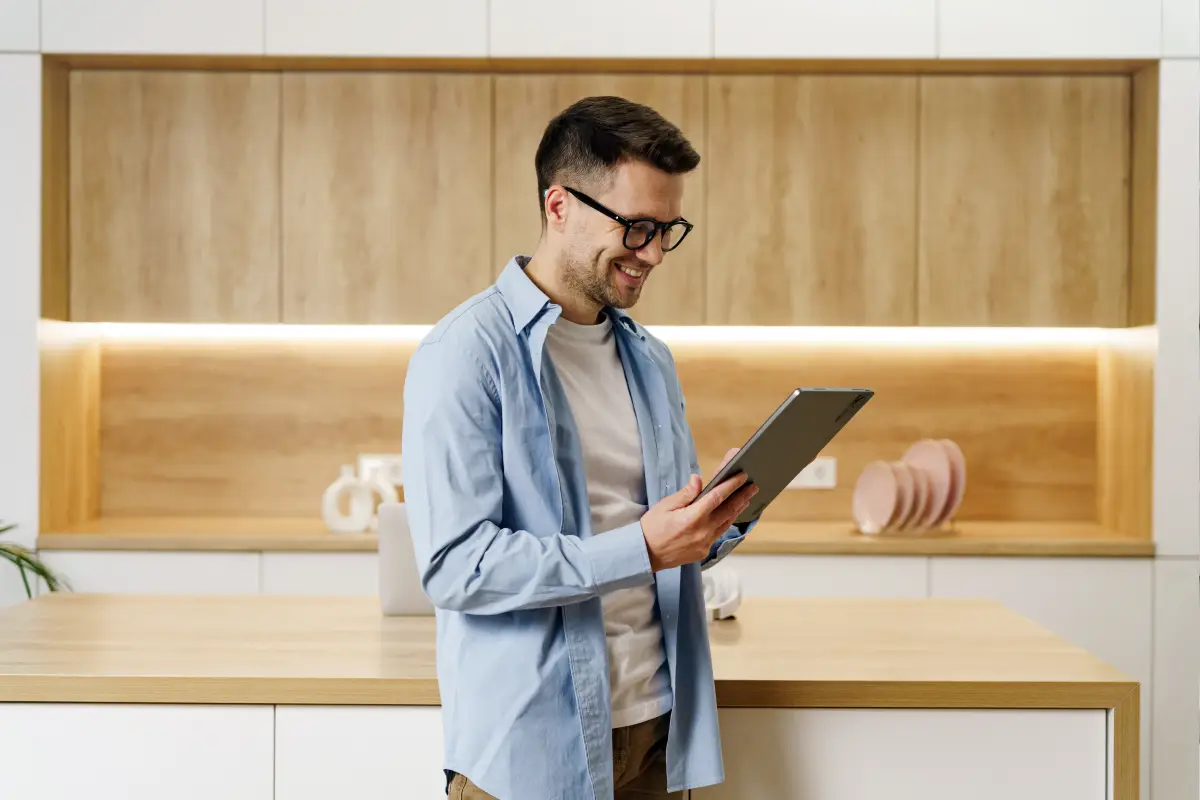 Property manager holding a checklist to inspect a vacation rental turnover